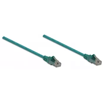 Cabo de rede patch Intellinet, Cat6, 10 m, verde, CCA, U/UTP, PVC, RJ45, contactos banhados a ouro, proteção das patilhas, proteção contra dobras, garantia vitalícia
