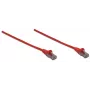 Cabo de rede patch Intellinet, Cat6, 10 m, vermelho, CCA, U/UTP, PVC, RJ45, contactos banhados a ouro, proteção das patilhas, proteção contra dobras moldada, garantia vitalícia