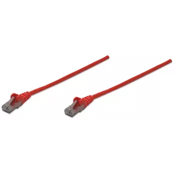 Cabo de rede patch Intellinet, Cat6, 10 m, vermelho, CCA, U/UTP, PVC, RJ45, contactos banhados a ouro, proteção das patilhas, proteção contra dobras moldada, garantia vitalícia
