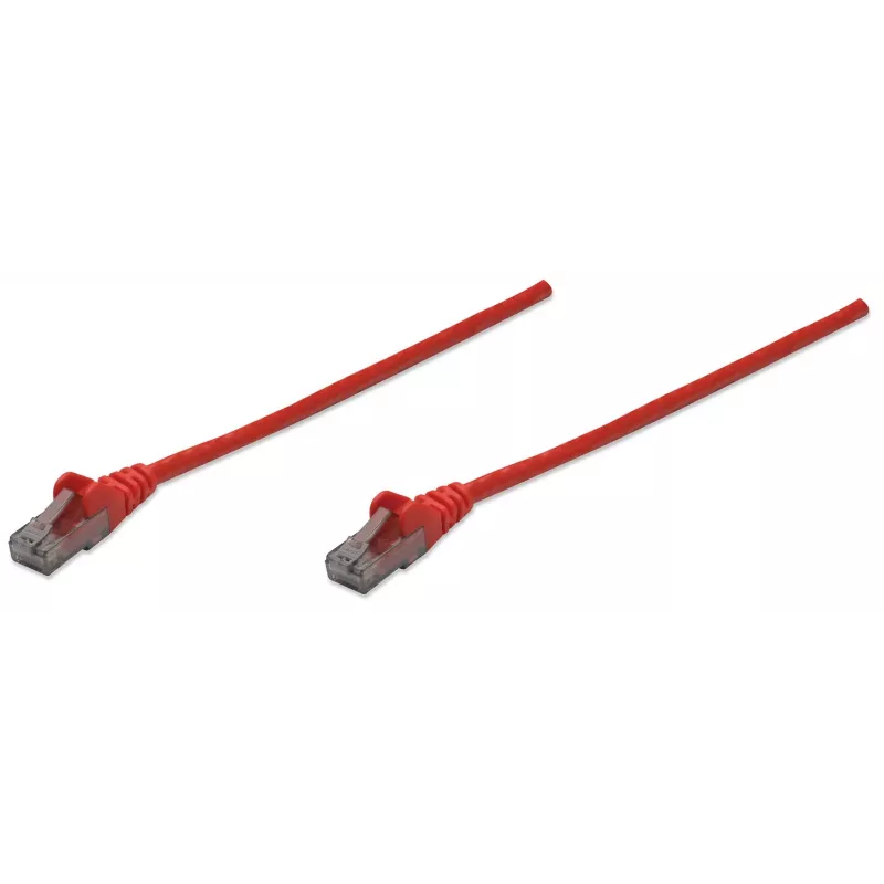 Cabo de rede patch Intellinet, Cat6, 10 m, vermelho, CCA, U/UTP, PVC, RJ45, contactos banhados a ouro, proteção das patilhas, proteção contra dobras moldada, garantia vitalícia
