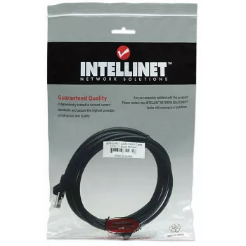 Cabo de rede patch Intellinet, Cat5e, 15 m, preto, CCA, U/UTP, PVC, RJ45, contactos banhados a ouro, proteção das patilhas, proteção contra dobras, garantia vitalícia