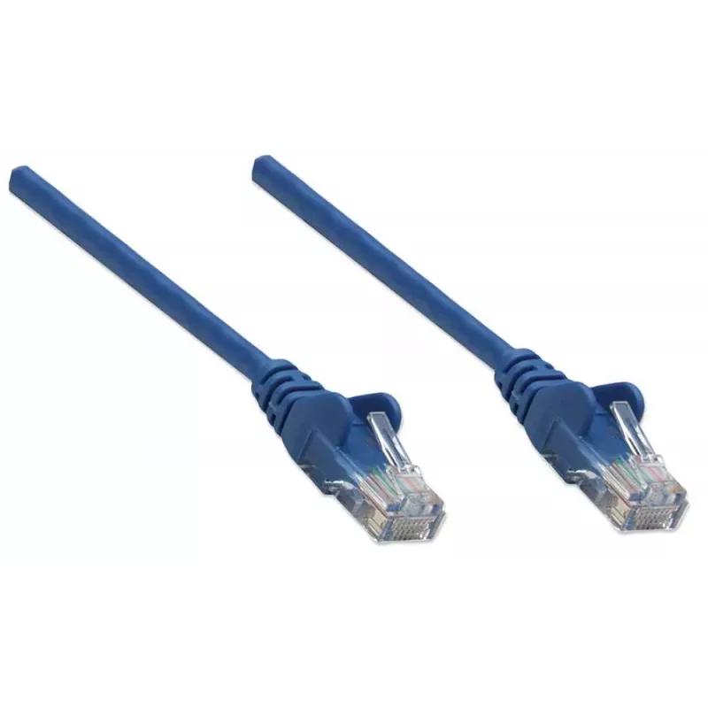 Cabo de rede patch Intellinet, Cat6, 7,5 m, azul, CCA, U/UTP, PVC, RJ45, contactos banhados a ouro, sem engate, com alívio de tensão, garantia vitalícia