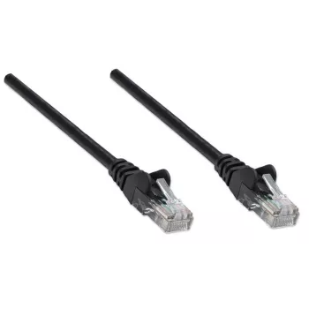 Cabo de rede Intellinet, Cat5e, 0,5 m, preto, CCA, U/UTP, PVC, RJ45, contactos banhados a ouro, patilhas protegidas, com alívio de tensão, garantia vitalícia