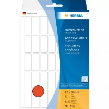 Etiquetas multiusos HERMA 12x30 mm vermelho papel mate para escrita à mão