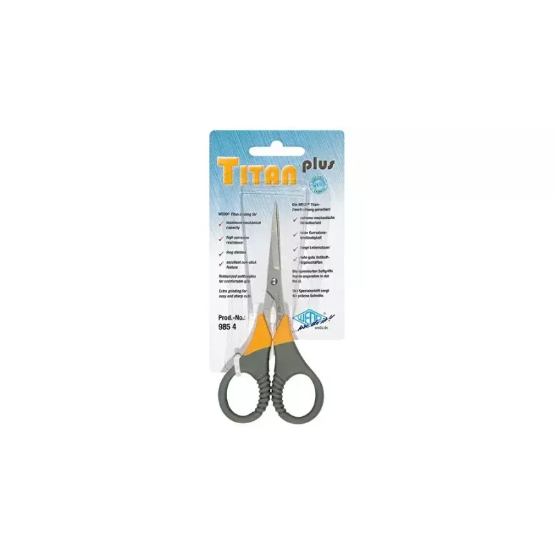 Tesoura de escritório WEDO 985 4 corte reto cinzento amarelo