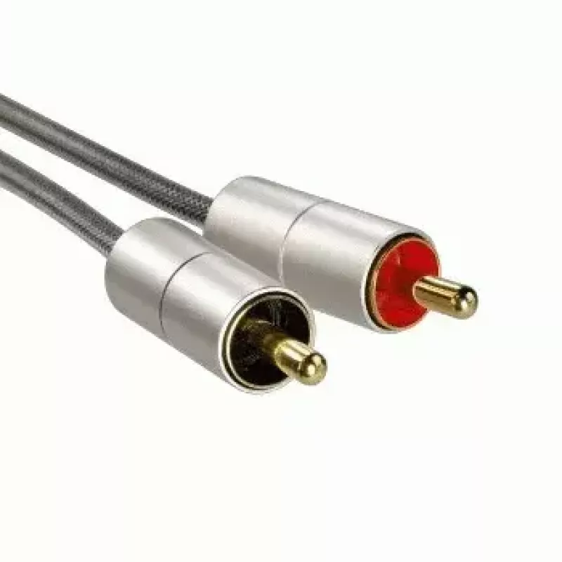 Cabo de áudio Hama 00080864 1 m 3,5 mm para 2 x RCA prateado