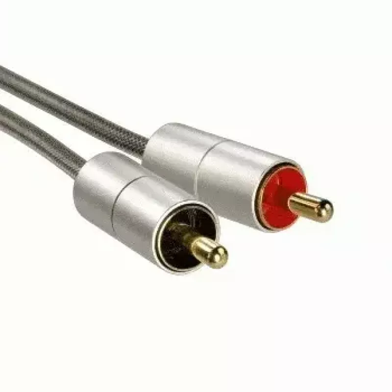 Cabo de áudio Hama 00080865 2 m 3,5 mm 2 x RCA prateado