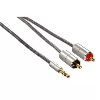 Cabo de áudio Hama 00080865 2 m 3,5 mm 2 x RCA prateado