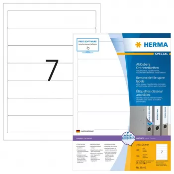 Etiquetas de arquivo removíveis HERMA A4 192x38 mm branco 700 unid.
