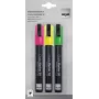 Sigel GL182 conjunto de marcadores de giz, verde/rosa/amarelo/preto