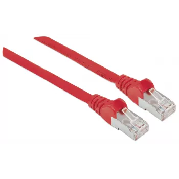 Cabo de rede Intellinet, Cat6, 7,5 m, vermelho, cobre, S/FTP, LSOH / LSZH, PVC, RJ45, contactos banhados a ouro, proteção da patilha, moldado, garantia vitalícia