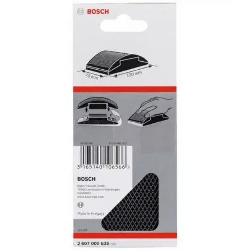 Bloco de lixa Bosch 2 607 000 635 preto borracha 70x130mm