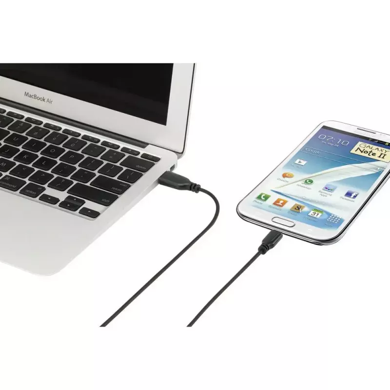 Cabo de dados USB 2.0 Renkforce RF-4032111, USB A para Micro-USB B, 1 m, preto