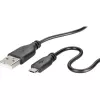 Cabo de dados USB 2.0 Renkforce RF-4032111, USB A para Micro-USB B, 1 m, preto