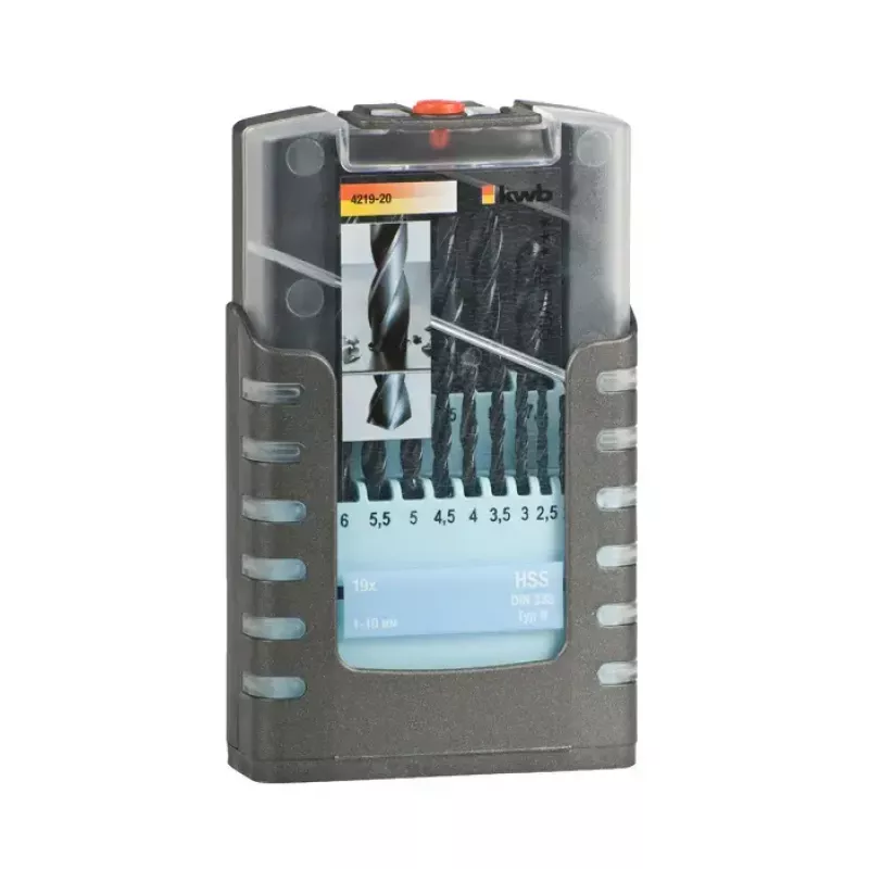Conjunto de brocas helicoidais KWB 421920 19 unid. rotação à direita