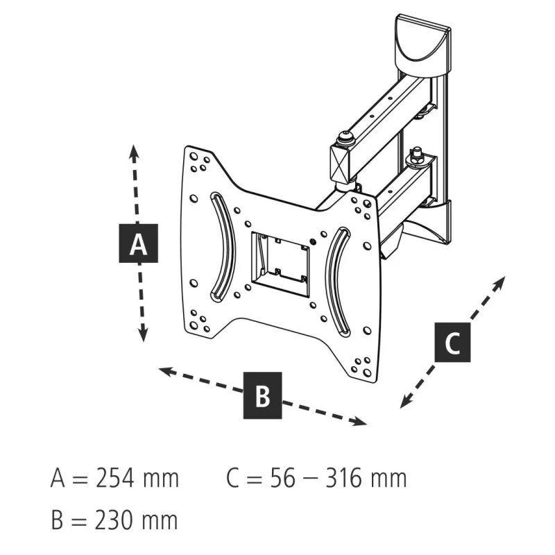 Hama 00118101 suporte de parede para TV 121,9 cm (48 polegadas) preto