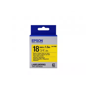 Cassete de etiquetas Epson magnética LK-5YB2 preto/amarelo 18 mm (1,5 m)