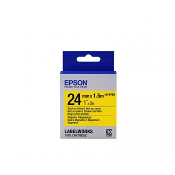 Fita de etiquetas Epson magnética LK-6YB2 preto/amarelo 24 mm (1,5 m)
