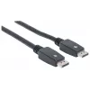 Manhattan 354134 cabo DisplayPort, DP (M) para DP (M), 10 m, com trinco, moldado, suporte 4K, preto