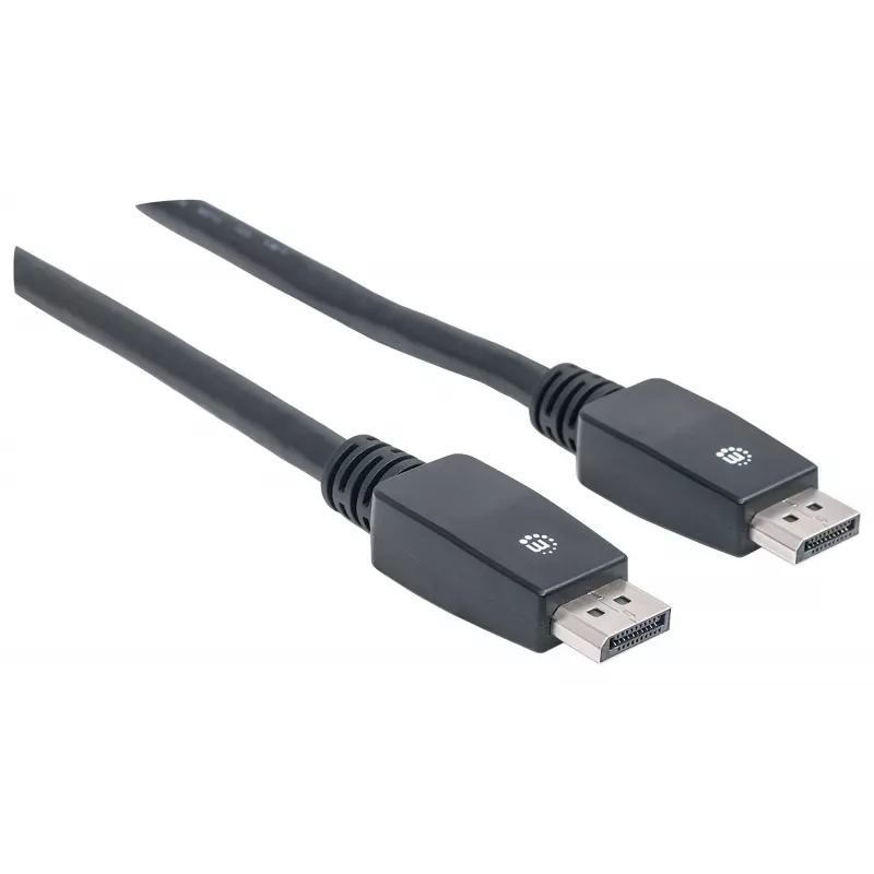 Manhattan 354134 cabo DisplayPort, DP (M) para DP (M), 10 m, com trinco, moldado, suporte 4K, preto