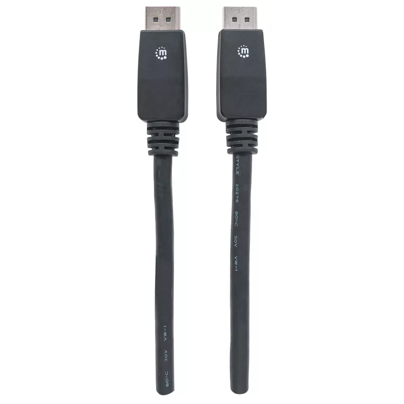Manhattan 354134 cabo DisplayPort, DP (M) para DP (M), 10 m, com trinco, moldado, suporte 4K, preto