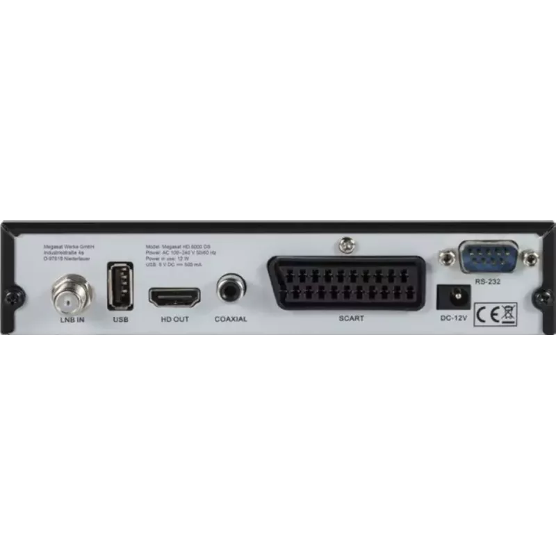 Recetor digital Megasat HD 6000 DS cabo Full HD preto