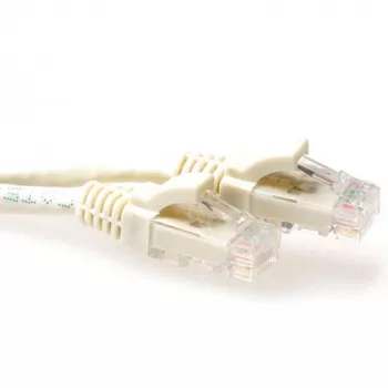 Cabo patch U/UTP CAT6A ACT marfim de 5 m, sem patilha, com fichas RJ45