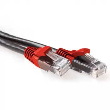 Cabo patch U/UTP CAT6A ACT preto de 1,5 metros, cruzado, com fichas RJ45