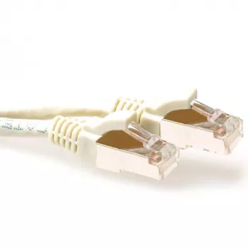 Cabo patch SFTP CAT6A ACT marfim de 7 metros, sem patilha, com fichas RJ45