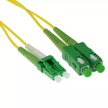 Cabo patch de fibra ótica LSZH monomodo 9/125 OS2 duplex ACT de 2 m, com fichas LC/APC8 e SC/APC8