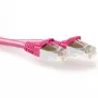 Cabo patch SFTP CAT6A ACT rosa de 25,00 metros, com proteção antidorçamento e fichas RJ45