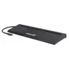 Dock/Hub USB-C Manhattan com leitor de cartões e MST, conectores (x9): áudio 3,5 mm, DisplayPort, Ethernet, HDMI, USB-A (x3), USB-C e VGA, com Power Delivery (100 W) para o conector USB-C (nota: fonte de alimentação USB-C e cabo USB-C adicionais necessários), todos os conectores podem ser utilizados simultaneamente