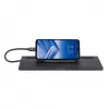 Dock/Hub USB-C Manhattan com leitor de cartões e MST, conectores (x9): áudio 3,5 mm, DisplayPort, Ethernet, HDMI, USB-A (x3), USB-C e VGA, com Power Delivery (100 W) para o conector USB-C (nota: fonte de alimentação USB-C e cabo USB-C adicionais necessários), todos os conectores podem ser utilizados simultaneamente