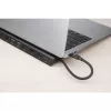 Dock/Hub USB-C Manhattan com leitor de cartões e MST, conectores (x9): áudio 3,5 mm, DisplayPort, Ethernet, HDMI, USB-A (x3), USB-C e VGA, com Power Delivery (100 W) para o conector USB-C (nota: fonte de alimentação USB-C e cabo USB-C adicionais necessários), todos os conectores podem ser utilizados simultaneamente