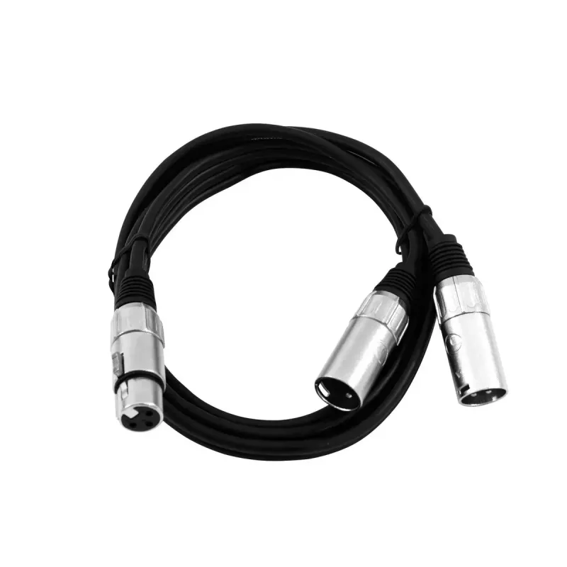 Cabo de áudio XLR (3 pinos) 2 x XLR (3 pinos) preto Omnitronic 30225204