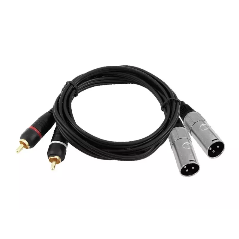 Cabo de áudio Omnitronic 3022522D 3 m 2 x XLR 2 x RCA preto