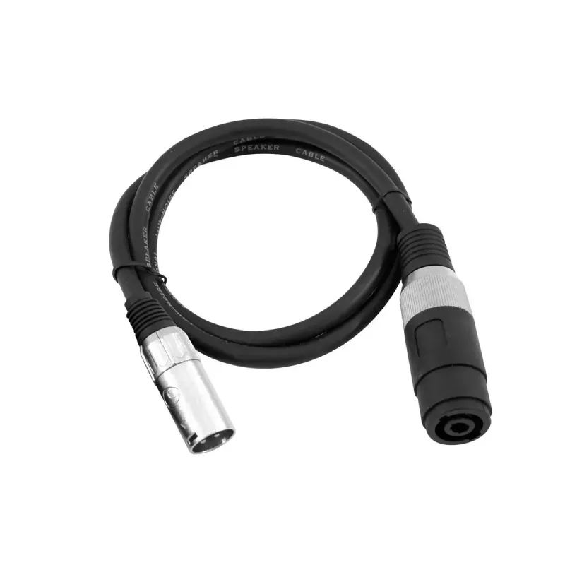 Cabo de áudio Omnitronic 30225590 Speakon XLR 1 m preto