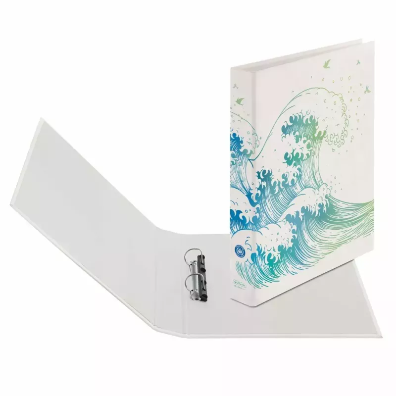 Dossier de argolas A4 Herlitz 50033416 azul verde branco