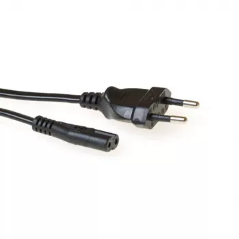 Cabo de alimentação ficha euro - conector fêmea C7 preto 2m ACT AK5418