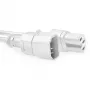Cabo de alimentação ACT C14 - C15 branco 1,2 m, 1,2 m, conector fêmea C14, conector fêmea C15, 250 V, 10 A