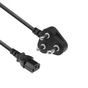 Cabo de alimentação ACT Powercord ficha Índia/África do Sul – C13 preto 2,5 m