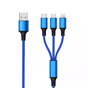 Cabo USB 2GO 797151 1,5 m USB-B USB-C/Micro-USB-B/Lightning preto azul