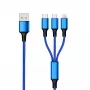 Cabo USB 2GO 797151 1,5 m USB-B USB-C/Micro-USB-B/Lightning preto azul