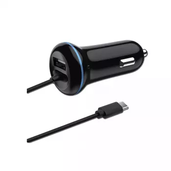 Carregador móvel 2GO 797170 Universal preto isqueiro de automóvel 12/24V USB 1,4 m