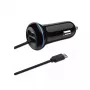 Carregador móvel 2GO 797170 Universal preto isqueiro de automóvel 12/24V USB 1,4 m