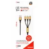 Cabo USB 2GO 797152 3 m USB B USB C/Micro-USB B/Lightning preto dourado