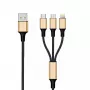 Cabo USB 2GO 797152 3 m USB B USB C/Micro-USB B/Lightning preto dourado
