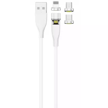 Cabo USB 2GO 797317 1 m USB B USB C/Micro-USB B/Lightning branco