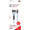 Cabo USB 2GO 797315 1,5 m USB B USB C/Micro-USB B/Lightning preto azul