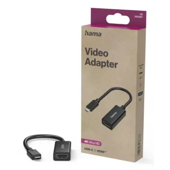 Adaptador de vídeo HAMA USB-C para HDMI Ultra-HD 4K (modelo 00300087) – ligação passiva para vídeo/áudio